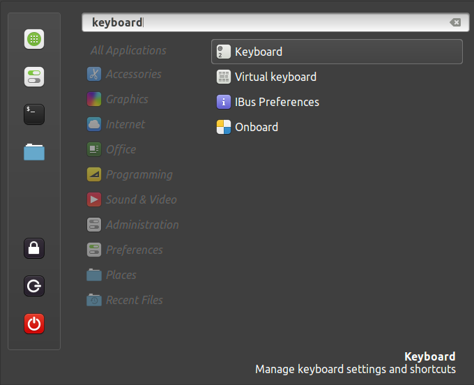 Open Keyboard settings